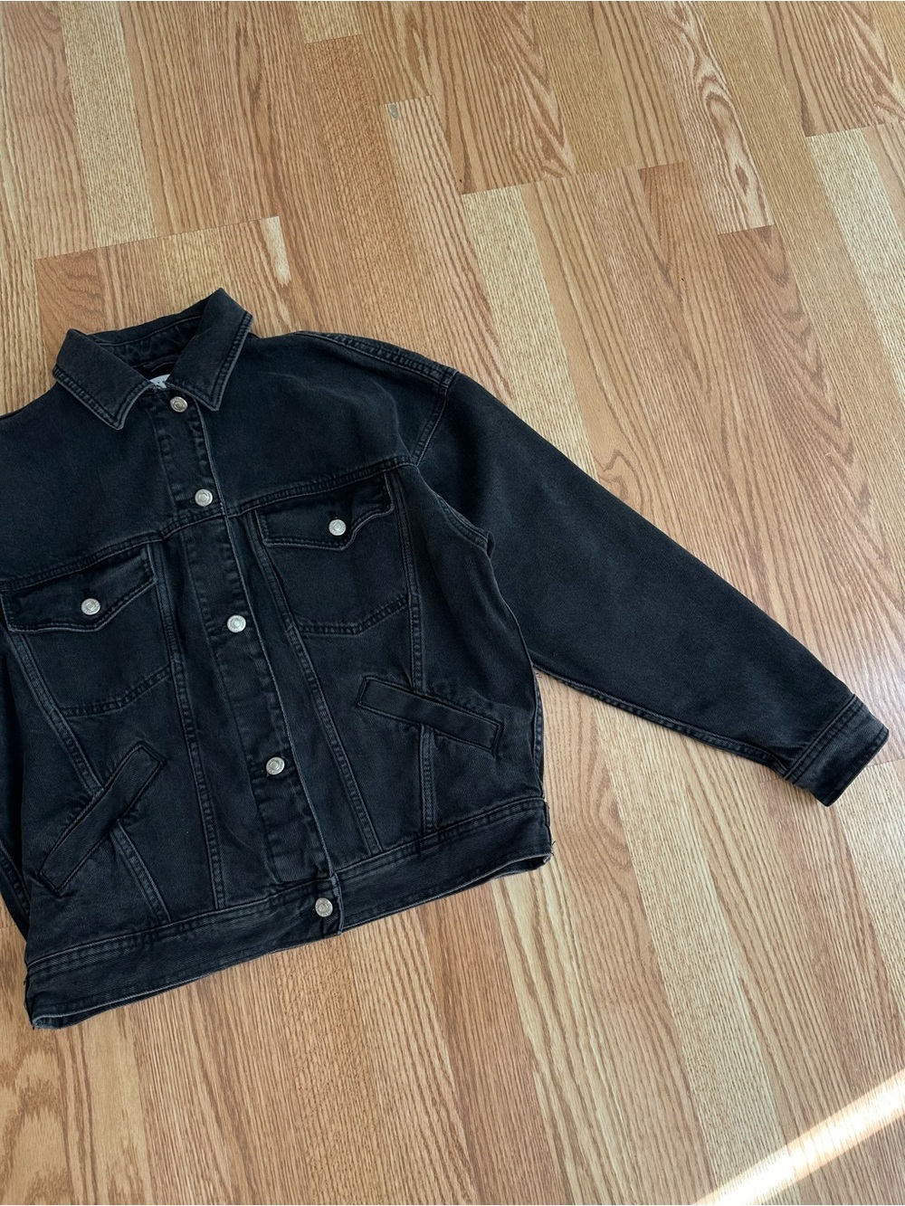 Topshop Black Denim Jean Jacket